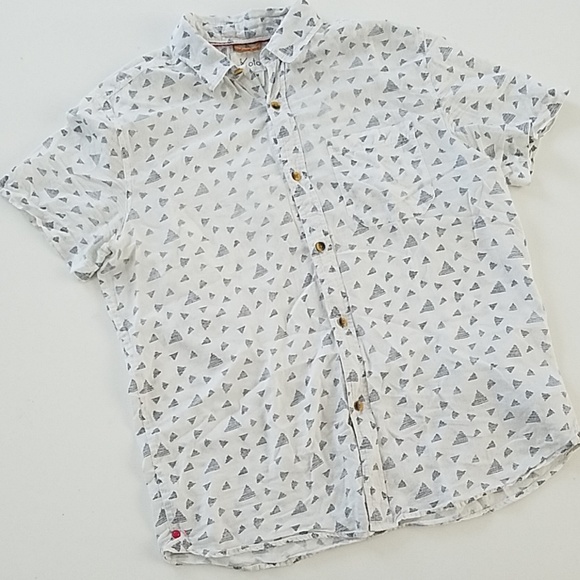 Koto Other - Koto Geometric Triangle Short Sleeve Button Down